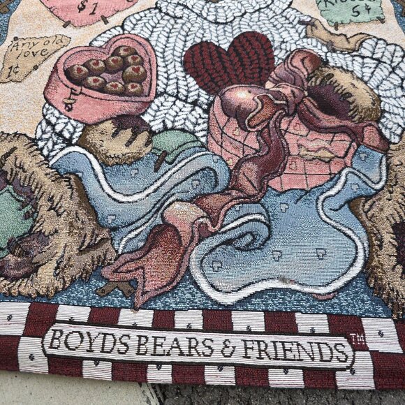 Boyd Bears and Friends Love Conquers All Tapestry Wall Hanging Vintage 38 x 26in - Picture 4 of 8
